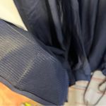 La Femme Sweetheart Thigh High Slit Satin Strapless Formal Prom Gown Size 6 Navy Photo 12