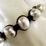 Pearl bracelet on adjustable black silk cord Photo 2