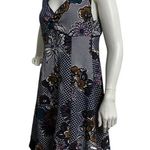 Maeve Dress Size M Navy Blue White Floral Empire Waist Sleeveless Fit & Flare Photo 2