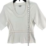 Rachel Comey Knit Top Women M Ivory Wool Blend Contrast Stitch Modern Clean Girl Size M Photo 7