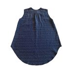 Garnet Hill  Silk Top Womens 04 Blue White Polka‎ Dot Sleeveless Tunic Top Photo 1