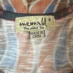 One World Vintage Sheer Midi Dress S Orange Blue Y2K Boho Fairy Hippie Grunge Babydoll Photo 8