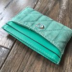 Coach Colored Denim Quilted Essential Card Case, Green Ivy Photo 9