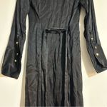 J.Crew  Drapey Shirt Dress in Luster Crepe Black Size 12 Holiday Party Cocktail Photo 4