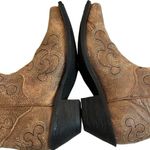 Women’s Distressed Leather Western Snip Toe Pull On Boots, Sz 7.5 Photo 14