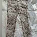 Merona Cream and Gray Floral Cropped Skinny Jeans Photo 0