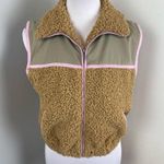 For Love & Lemons Pink Teddy Sherpa Vest Medium Photo 6