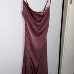 Cider Swoop Neck‎ Mauve Slip Dress Long Evening Wear Lingerie Button Up Photo 5