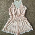 Miami  Romper - V-Neck, Spaghetti Strap, Tribal Print, Lace Leg Trim Photo 0