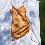 Forever 21 Gold Satin Cowl Neck Slip Dress Photo 0