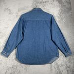 Bobbie Brooks Denim Shirt Women L Blue Embroider Cat Fall Leaves 90s Cottagecore Size L Photo 2