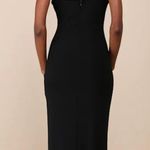 Lulu's Elegant Black Maxi Dress with White Lace Size XL Photo 1