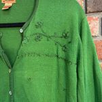 Milano women’s embroidered button front cardigan sweater kelly green L Size L Photo 1