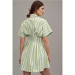Anthropologie  The Tobie Mini‎ Shirt Dress by Exquise Large Green Stripe Photo 3