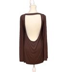Rachel Pally Brown Open Cutout Draped Back Batwing Long Sleeves Oversized Blouse Photo 1