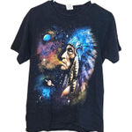 Fruit of the Loom Size Medium 100% Cotton T Shirt Graphic Indian Space Hippie Photo 0