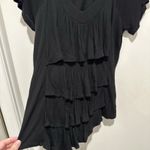 New York & Co. Black Ruffle Layered Shirt‎ Top Size Small Photo 1