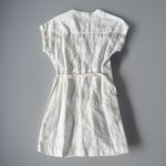 Boden Linen Midi Shirt Dress 6R Button Down Short Sleeve Pockets Tie Waist Size 6 Photo 2