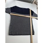Gap  Womens Medium Sweater Boat Neck Ribbed Cotton Knit Striped Coastal Blue Photo 7
