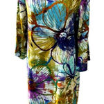 Jams World JAM'Sā WORLD FLORAL BELL SLEEVE MIDI FLOWY RELAXED TROPICAL DRESS MEDIUM EUC Photo 0