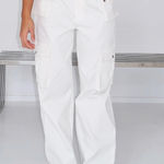 White Fox Boutique White Fox Can't Compete Cargo Pants Off White Photo 0