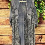 Free People Oh My Mix Print Long Sleeve Dress Duster Boho Midi Flowy Sundress XS Photo 2