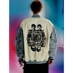 Stella McCartney White The Beatles Get Back Embroidered Satin Bomber Jacket XS Photo 3