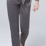 White House | Black Market WHBM gray satin side tie tapered ankle pants Size 2 Photo 0