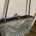 Anthropologie Vintage Gaston silver-tone beaded clam shell evening mini bag Photo 2