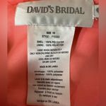 David's Bridal David’s Bridal Coral One Shoulder Floral Embellished Chiffon Overlay Dress Sz 16 Photo 3