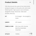 Loft  Blue Linen Blend  Spaghetti Strap Front Tie Jumpsuit Size 16 Women's NWT Photo 2