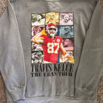 Comfort Colors Travis Kelce The Eras Tour Gray Sweatshirt Crewneck Large Photo 0