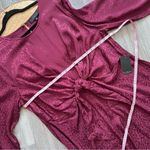 Eloquii Nwt  maroon leopard tie front dress midi‎ length Photo 5