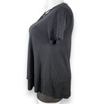 Faded Glory  Womens Swing Top Shirt Crisscross Bodice Short Sleeve Black Large Photo 5