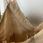 Tan Cotton Crochet Lace Trim Long Sleeveless Maxi Dress M Size M Photo 7