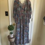 Floral Maxi Dress in Blue and Red Size M Photo 2