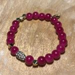 EXPRESS Pink Beaded Rhinestone Accent Stretchy Bracelet Photo 2