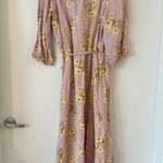 Madewell Linen Blend Ruffle Cuff Wrap Maxi Dress in Dutch Dandelions Size S NWT Photo 7