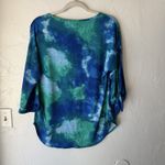 Pure Essence Shirt Womens Small Blue Green Tie Dye‎ 3/4 Sleeve Top Canada Boho Photo 8