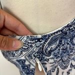 C&C California Blue and White Sleeveless Twist Front Crop Top Photo 4