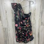 Lovers+Friends Arianna Mini Dress size S Climbing Floral Bow One Shoulder Party Black Photo 11