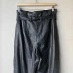 Commando  Paperbag Belted High Waist Faux‎ Leather Black Crop Pants Size Medium Photo 5