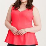 Torrid  Coral Vneck Sleeveless Peplum Tank Top 4 4X Photo 0