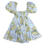 For Love & Lemons  Serafina Yellow Lemons Mini Dress Womens S Photo 1