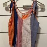 Free People  Carousel Orange Multi Stripe Loose Fit Swing Tank Top Photo 1