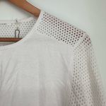 T Tahari  White Eden Sweater Cardigan size Large Long Sleeve Mesh Knit Photo 2