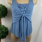 Anthropologie Ric Rack Steel Blue Sleeveless Mesh Blouse Top S Photo 0