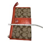 Coach Orange and Brown Signature Canvas Wristlet w/ Card Slots Photo 7