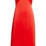 Alice + Olivia NWT Loraine Slipdress in Bright Poppy Seamed Satin Midi Dress 2 Photo 0