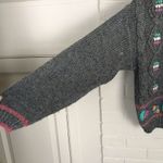 Vintage Bobble Hand Knit Cropped Cardigan Sweater Cottagecore Grannycore Size M Gray Size M Photo 7